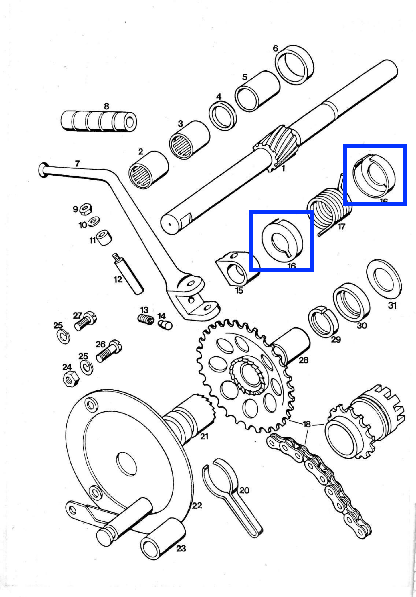 Kick starter spring cover 1pc A3