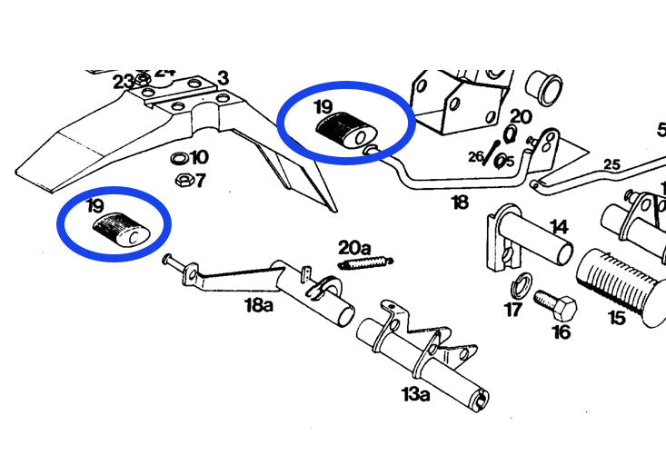 Brake and shift rubber, all Tomos models (260091)
