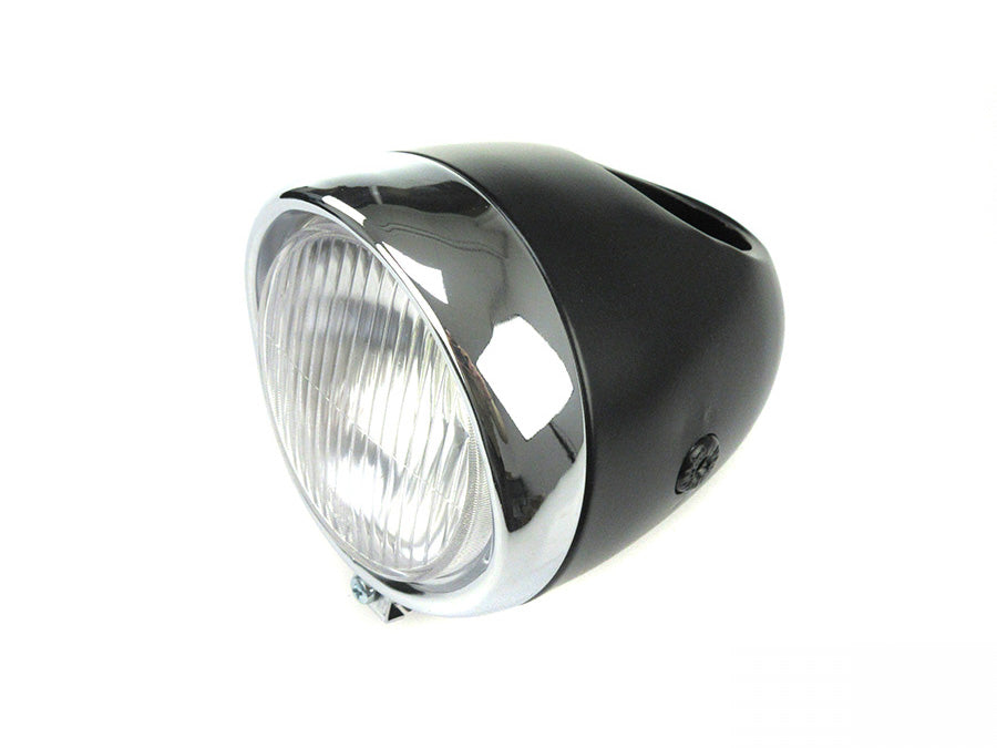Headlight egg-shaped model black 130mm
