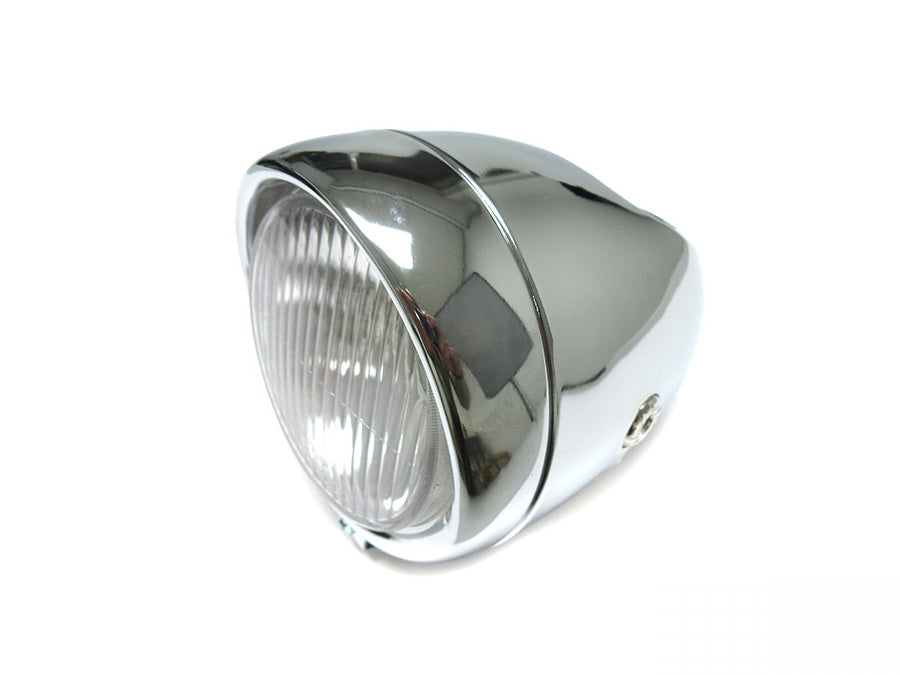 Headlight egg-shaped model chrome 130mm