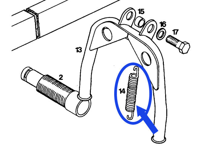 Long kickstand spring for Tomos APN4, APN6, A3, A35 (205847)
