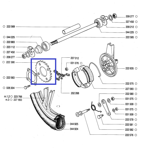 REAR SPROCKET 22z - (222586)