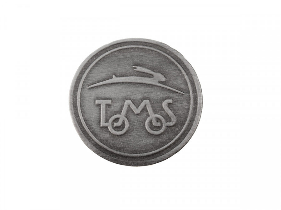 Tomos Logo Round Decal Fi50mm RealMetal® SILVER METAL
