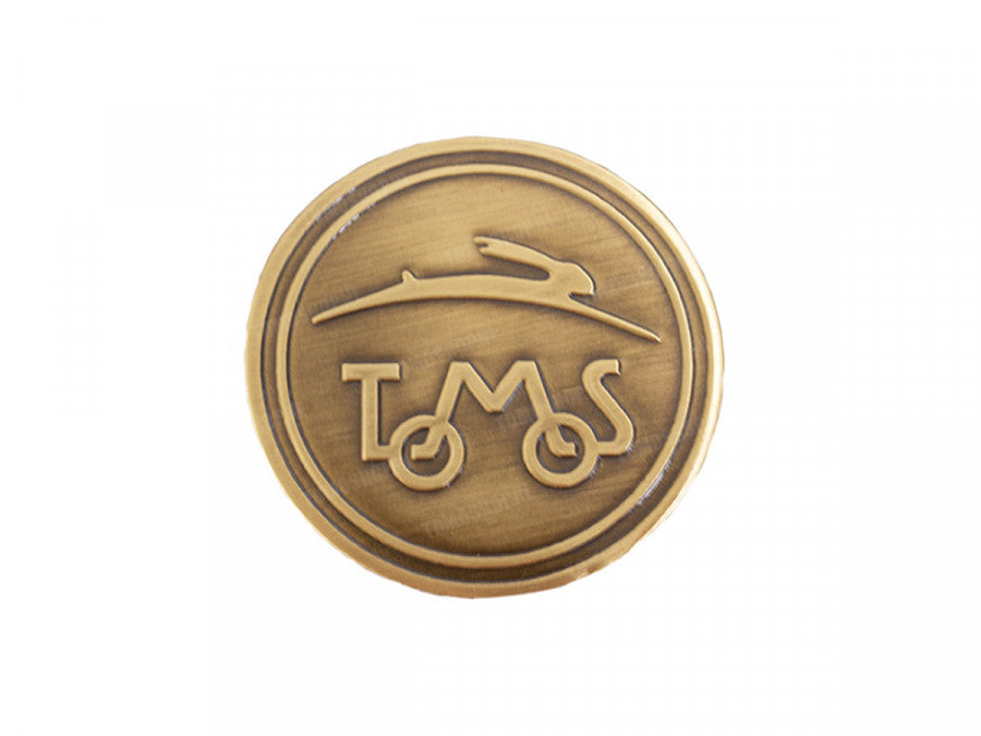 Tomos Logo Round Decal Fi50mm RealMetal® GOLD METAL