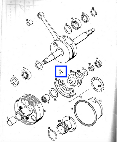 Pin brake shoe clutch for Tomos A3 5x14mm (209004)