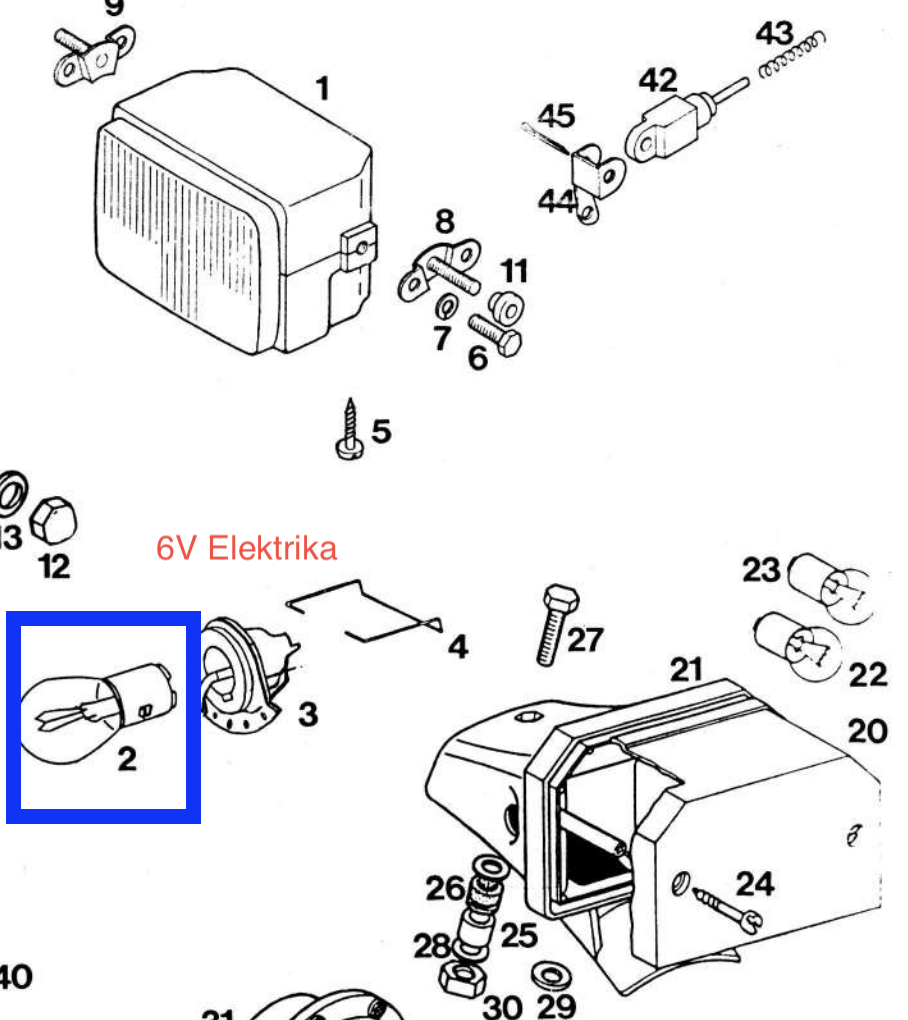 Front bulb for Tomos | 6V 15/15W BA20d