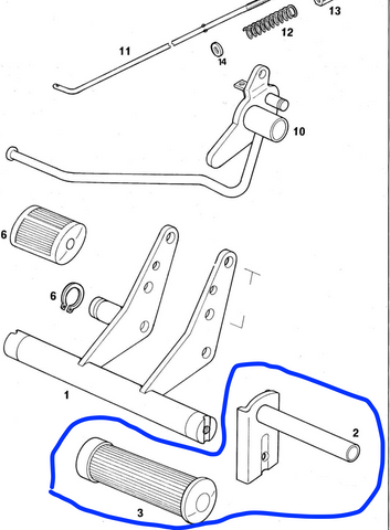 Front footpeg with rubber 2pcs set, ALL MODELS