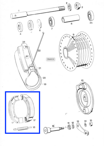 Brake shoes "Pakne" for Tomos Apn