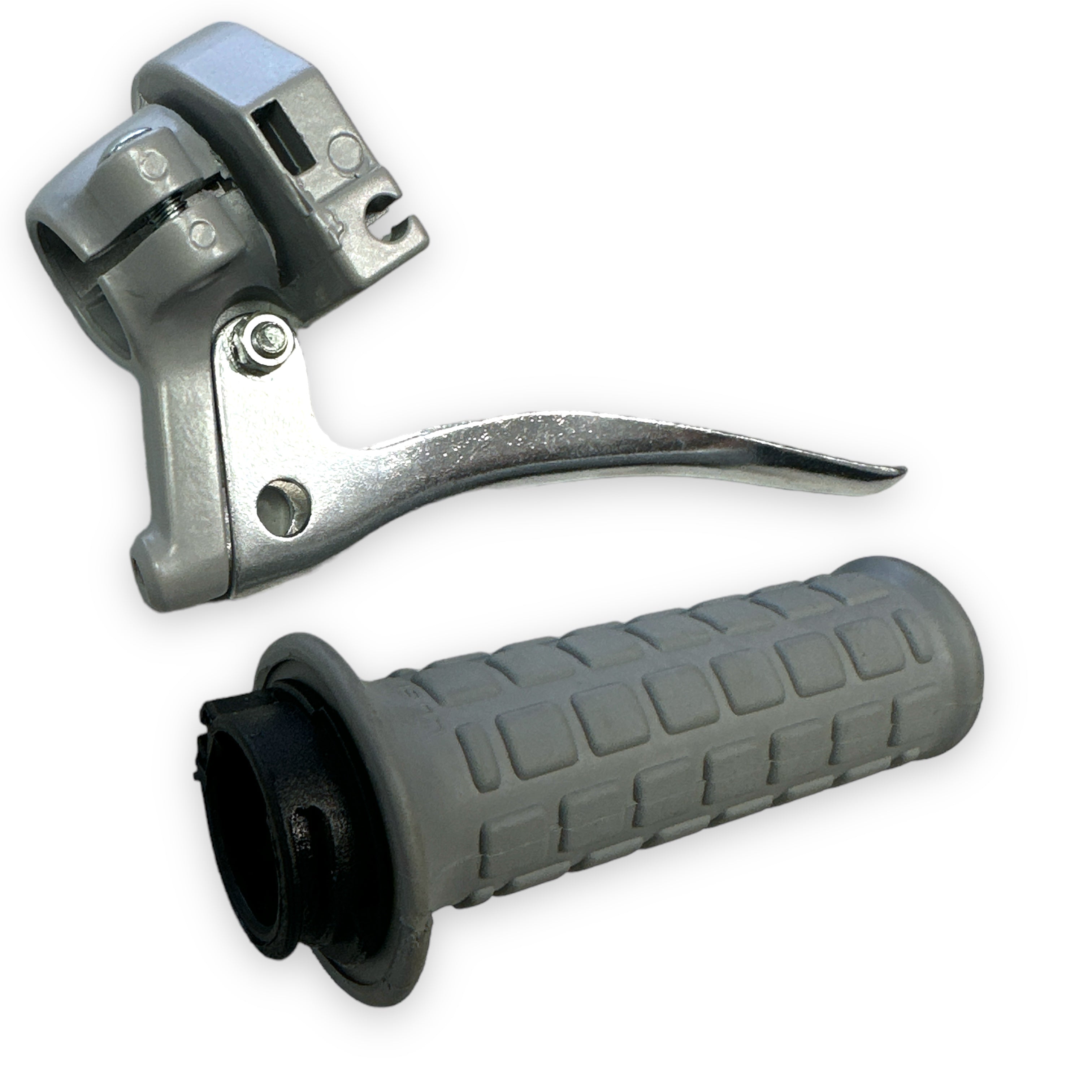 Throttle and brake grip in set gray color