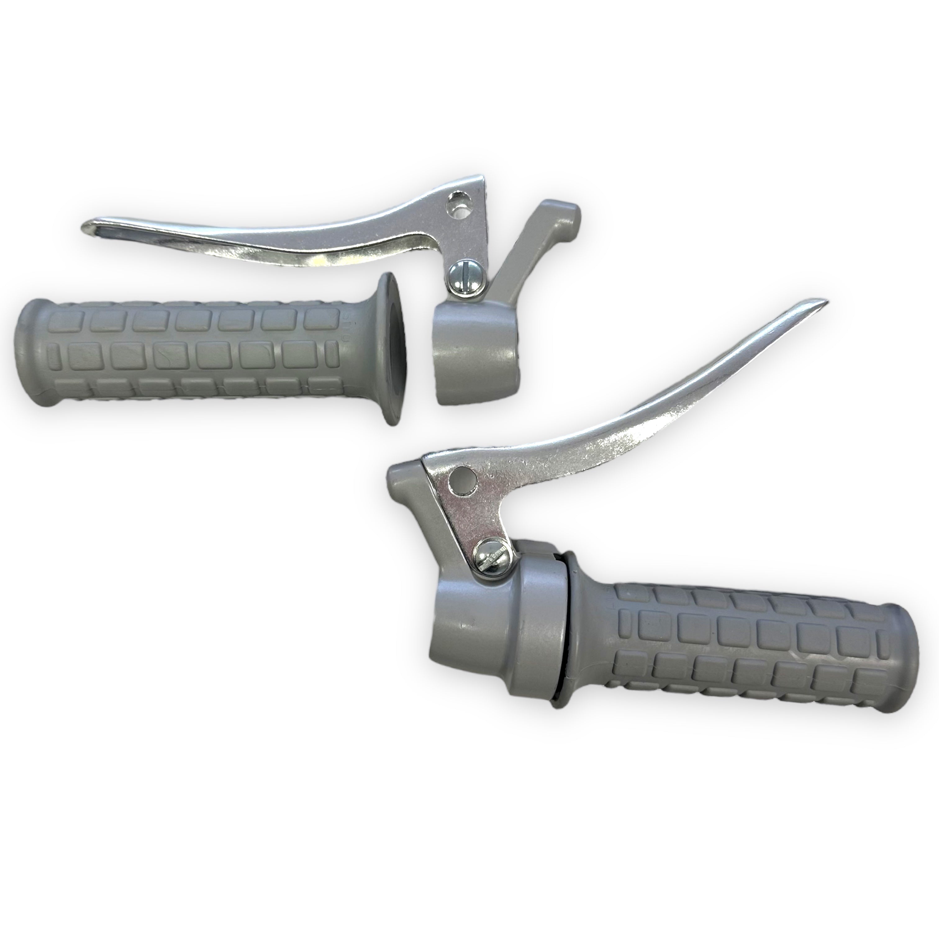 Throttle and brake grip in set gray color