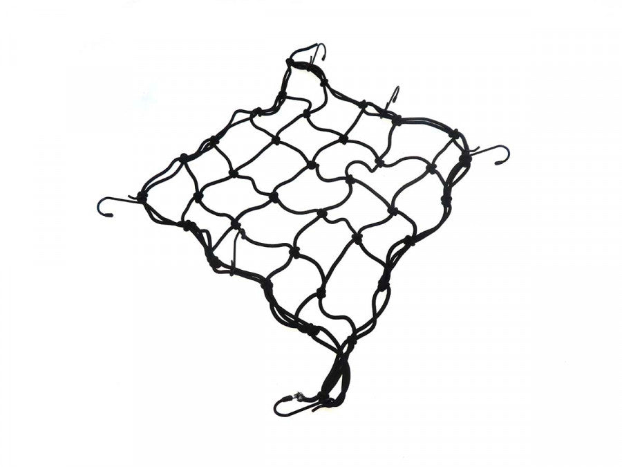 Elastic cargo net 40x40cm with 6 hooks black